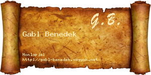 Gabl Benedek névjegykártya