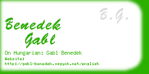 benedek gabl business card